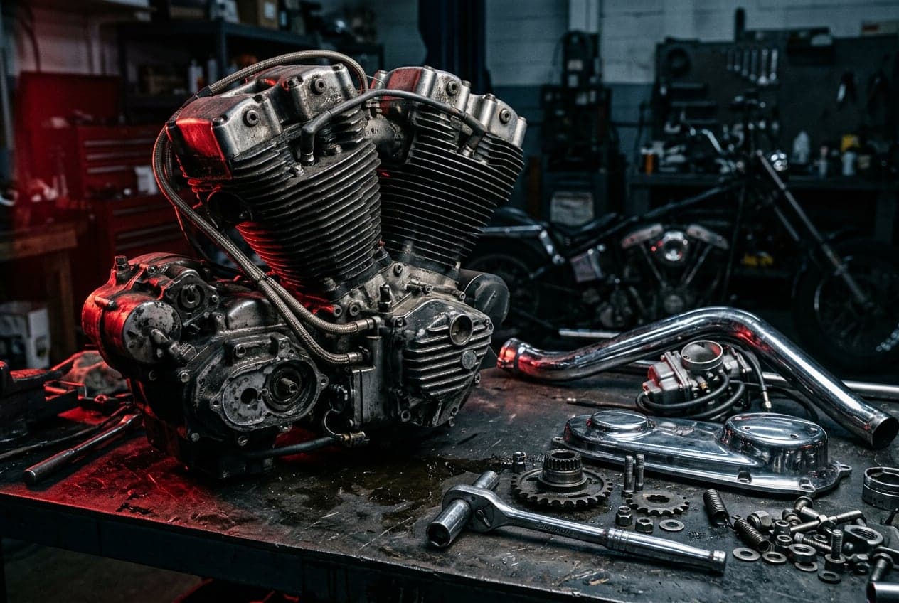 Motorcycle engine parts and spare components